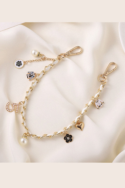Luxury Pearl & Leather Chain Strap – Designer-Inspired Bag Charm ?????-Soul Flow Apparel