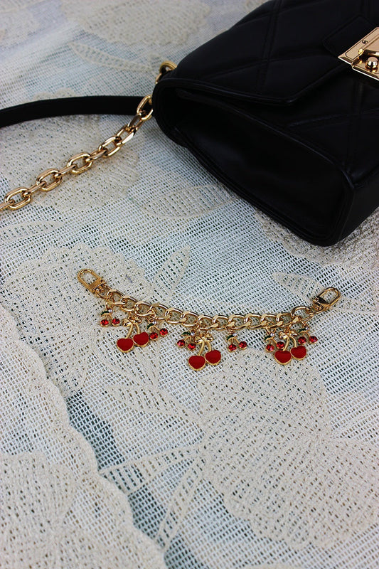 Cherry Charm Crossbody Strap – Adjustable Chain Bag Handle ??????-Soul Flow Apparel
