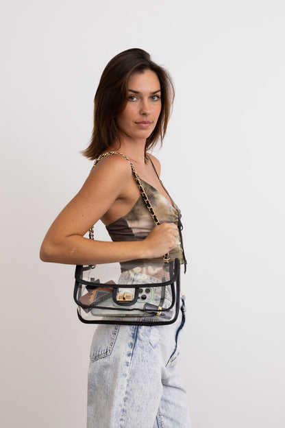 Stadium Chic Clear Flap Bag  ????-Soul Flow Apparel