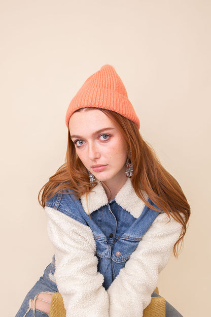 Rib Knit Cuffed Beanie-Soul Flow Apparel