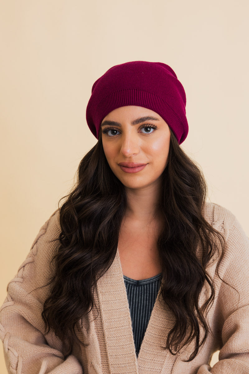 Cozy Up Trendy Chunky Knit Slouch Beanie-Soul Flow Apparel