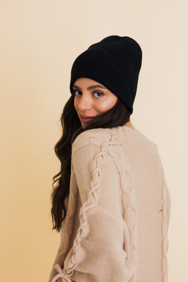 Frosty Front Fold Snuggle Ribbed Beanie-Soul Flow Apparel