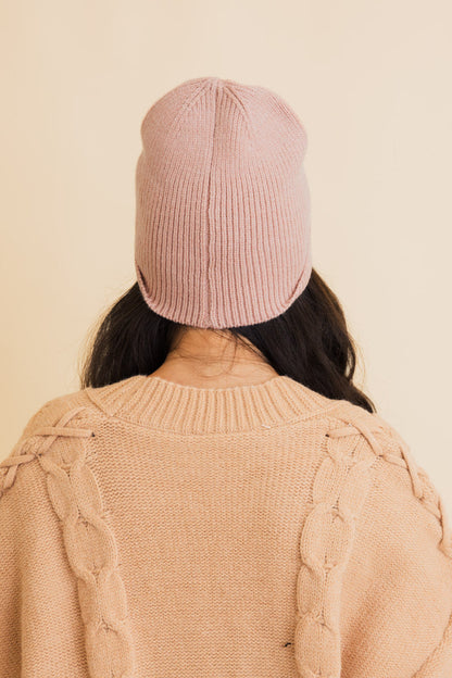 Frosty Front Fold Snuggle Ribbed Beanie-Soul Flow Apparel