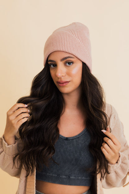 Frosty Front Fold Snuggle Ribbed Beanie-Soul Flow Apparel