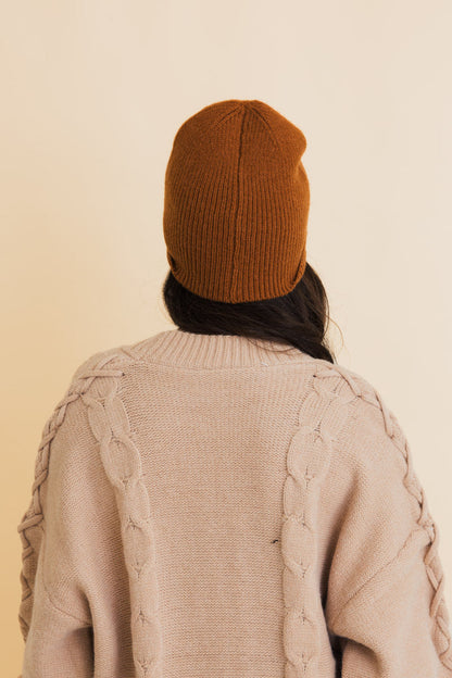 Frosty Front Fold Snuggle Ribbed Beanie-Soul Flow Apparel