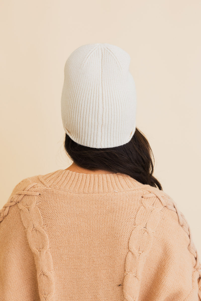 Frosty Front Fold Snuggle Ribbed Beanie-Soul Flow Apparel