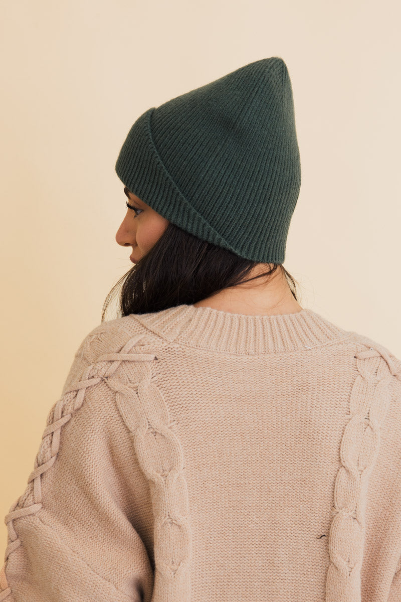 Frosty Front Fold Snuggle Ribbed Beanie-Soul Flow Apparel