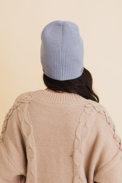 Frosty Front Fold Snuggle Ribbed Beanie-Soul Flow Apparel