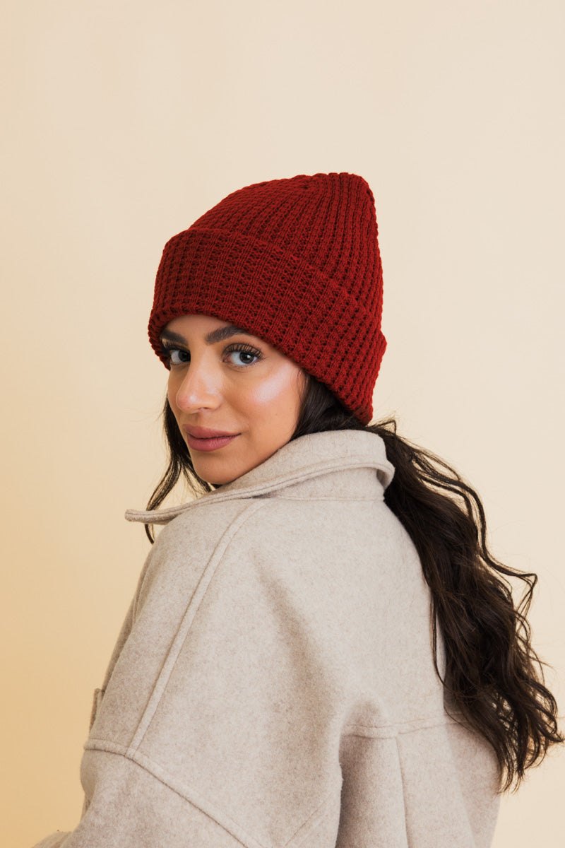 Soul Flow Apparel | Boho Toasty Waffle Puff Beanie