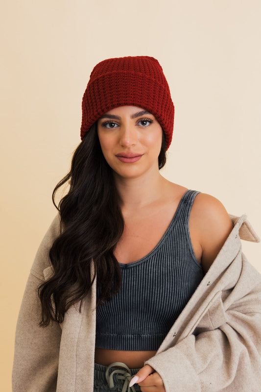 Soul Flow Apparel | Boho Toasty Waffle Puff Beanie