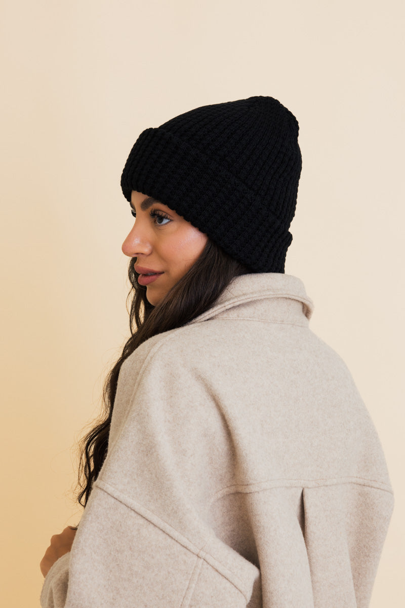 Soul Flow Apparel | Boho Toasty Waffle Puff Beanie