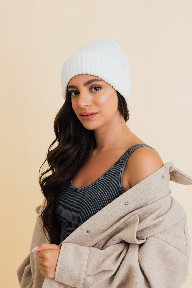 Soul Flow Apparel | Boho Toasty Waffle Puff Beanie