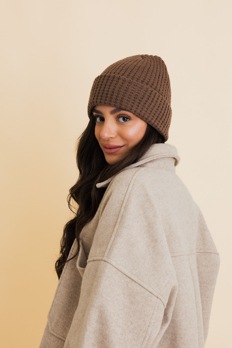 Soul Flow Apparel | Boho Toasty Waffle Puff Beanie