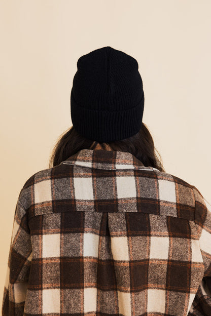 Embroidered Smiley Face Ribbed Knit Beanie-Soul Flow Apparel