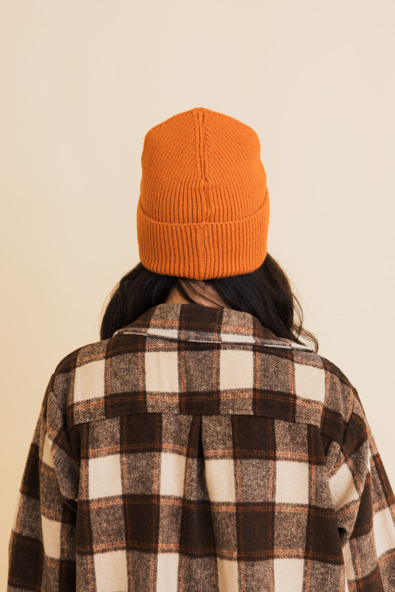 Soul Flow Apparel | Boho Embroidered Smiley Face Ribbed Knit Beanie