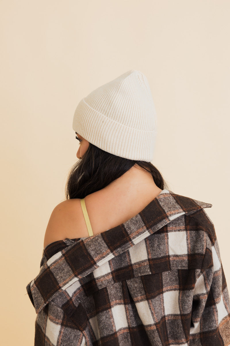 Soul Flow Apparel | Boho Embroidered Smiley Face Ribbed Knit Beanie