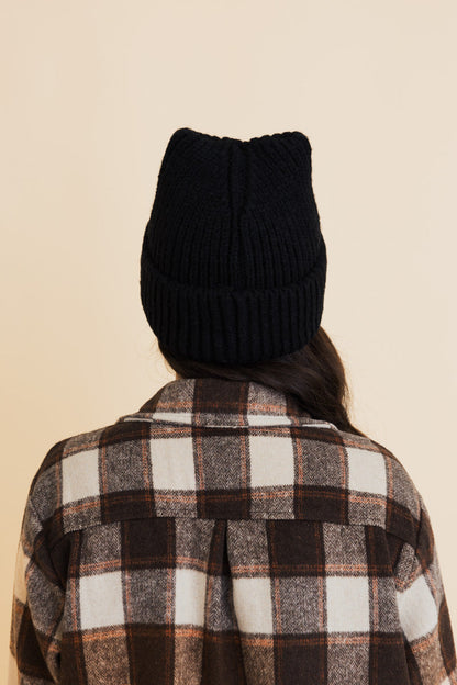 Chill Vibes Soft Ribbed Square Top Beanie Leto Collection