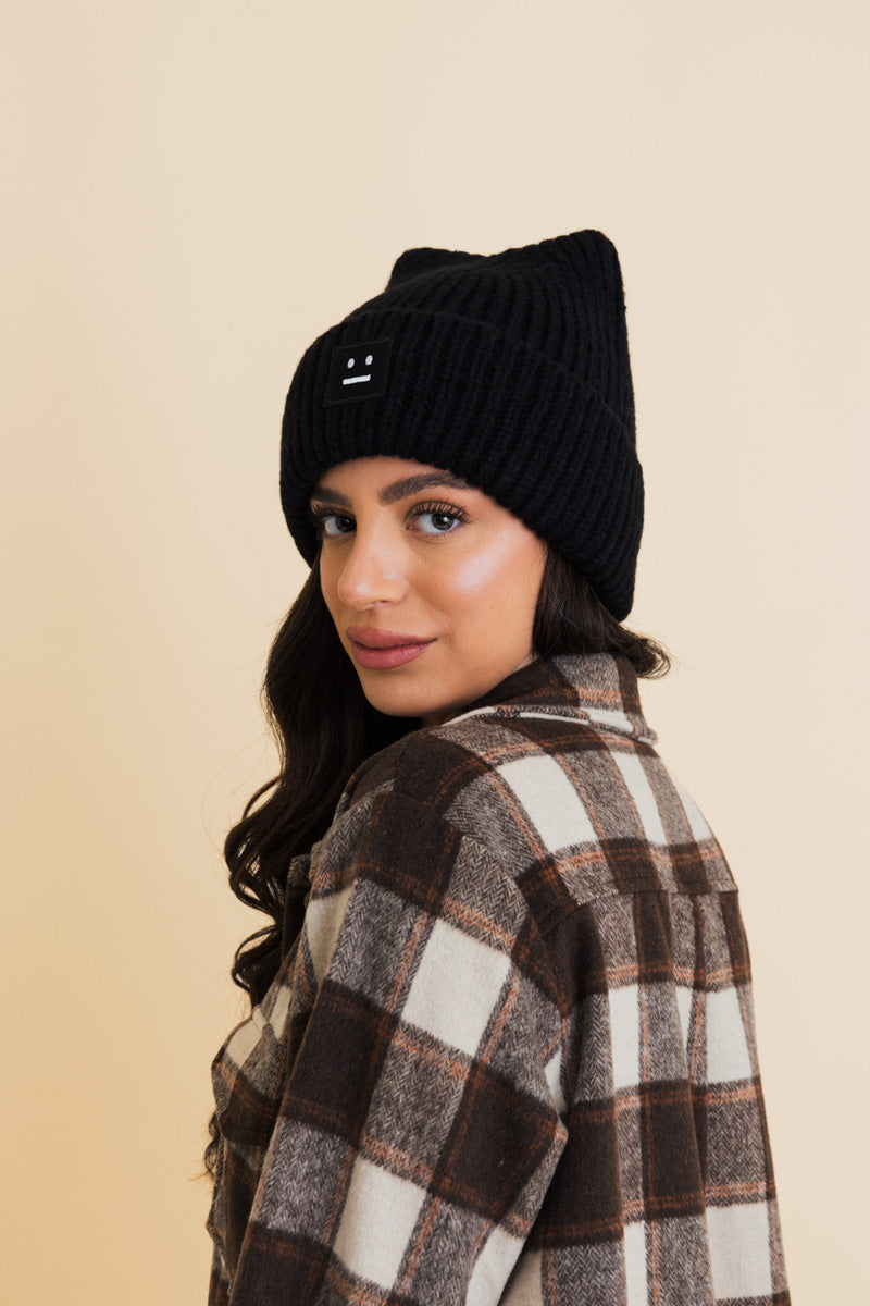 Soul Flow Apparel | Boho Chill Vibes Soft Ribbed Square Top Beanie