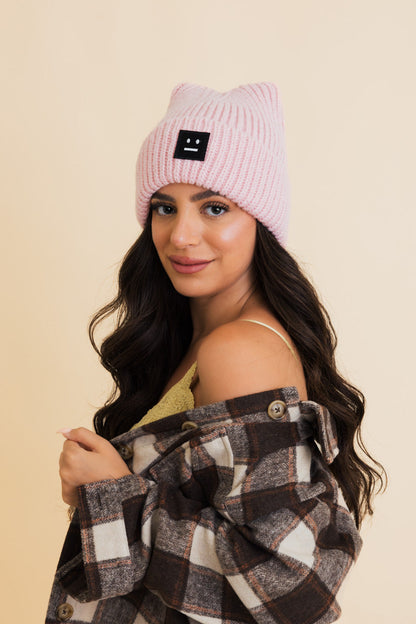 Chill Vibes Soft Ribbed Square Top Beanie Leto Collection