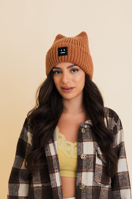Soul Flow Apparel | Boho Chill Vibes Soft Ribbed Square Top Beanie
