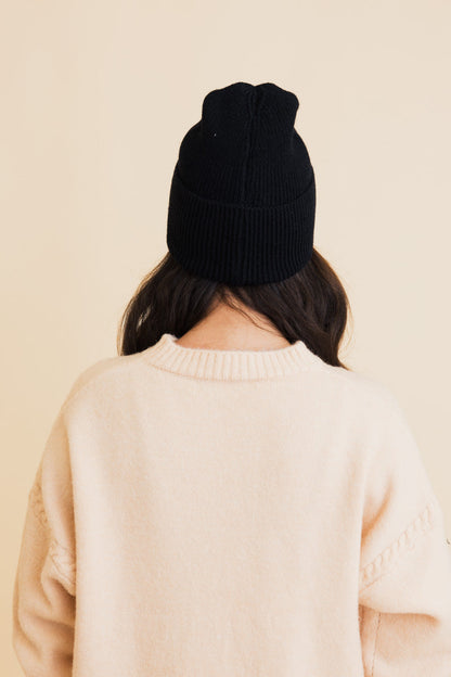 Square Sparkle Smiles Ribbed Beanie-Soul Flow Apparel