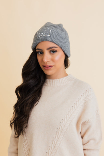 Square Sparkle Smiles Ribbed Beanie-Soul Flow Apparel