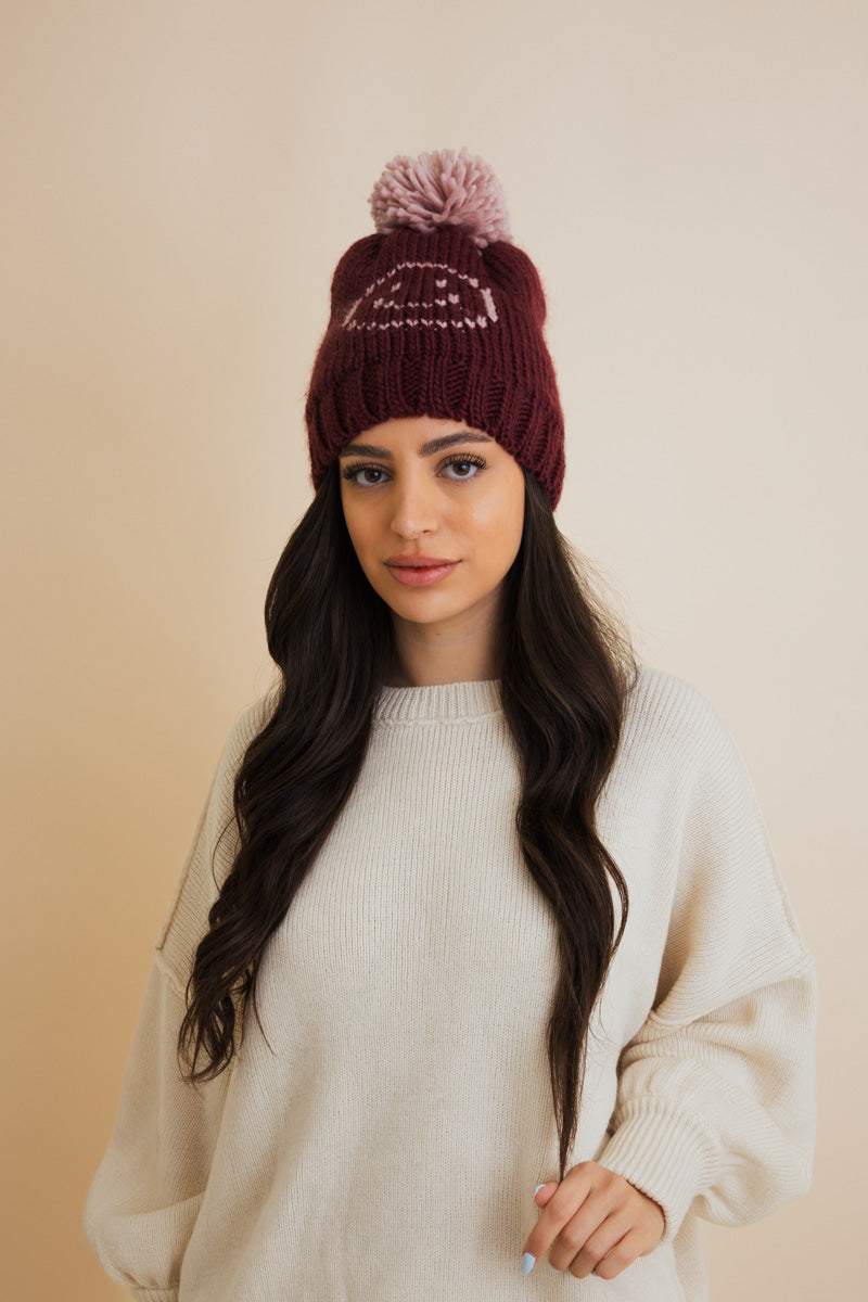 Snuggle & Happy Cheer Up Pom Beanie-Soul Flow Apparel