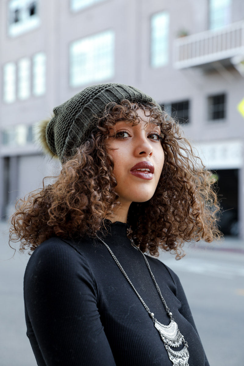 Soul Flow Apparel | Boho Pom Beanie with Faux Sherpa Lining