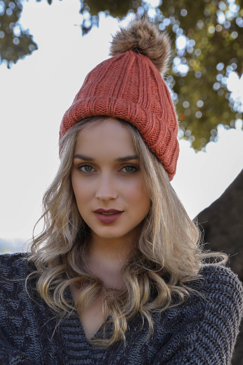 Soul Flow Apparel | Boho Basic Ribbed Pom Beanie