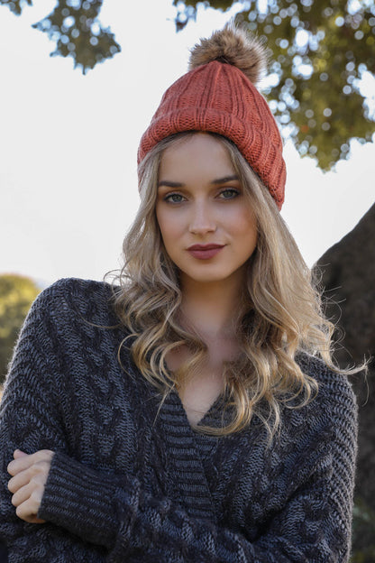 Basic Ribbed Pom Beanie-Soul Flow Apparel