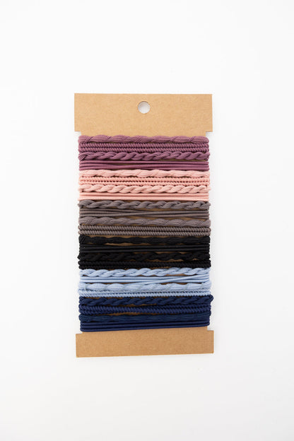 Solid Hues Twisted Stackable Hair Tie Bracelet Set ????-Soul Flow Apparel