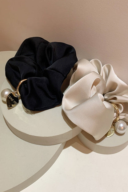 Solid Satin Scrunchies – Detachable Chain Accent ?????-Soul Flow Apparel