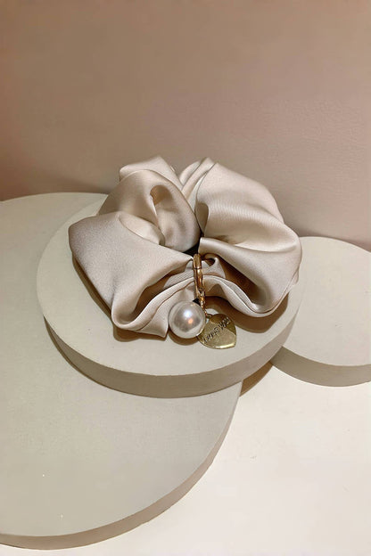 Solid Satin Scrunchies – Detachable Chain Accent ?????-Soul Flow Apparel