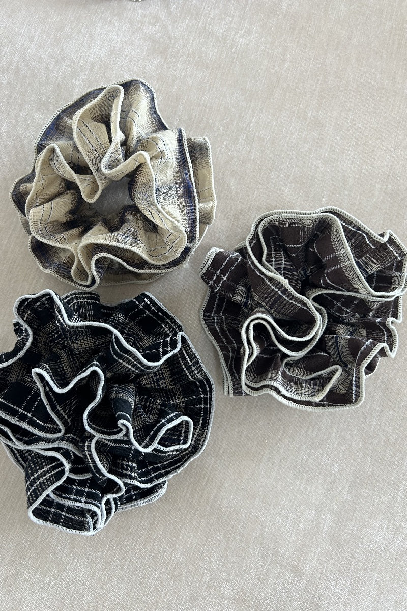 Vintage Stripe Double-Layer Scrunchie – Extra-Large Hair Tie for Women-Soul Flow Apparel