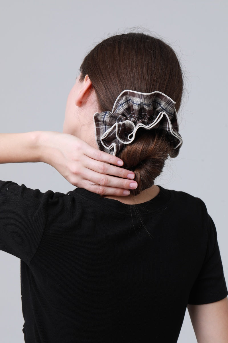 Vintage Stripe Double-Layer Scrunchie – Extra-Large Hair Tie for Women-Soul Flow Apparel