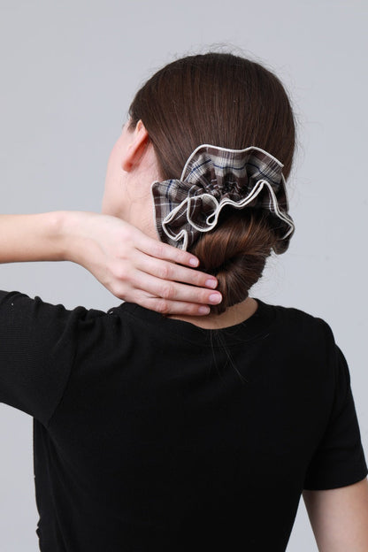 Vintage Stripe Double-Layer Scrunchie – Extra-Large Hair Tie for Women Leto Collection