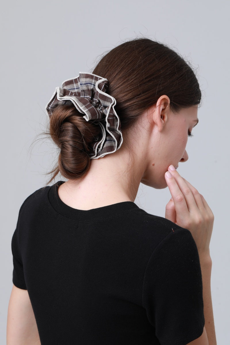 Vintage Stripe Double-Layer Scrunchie – Extra-Large Hair Tie for Women-Soul Flow Apparel