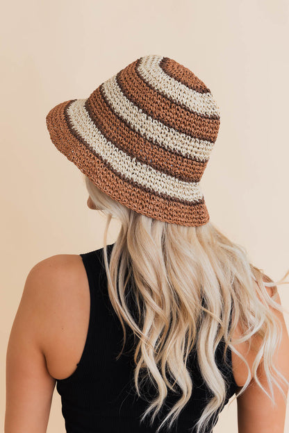 Woven Wonders Striped Sun Weave Hat Leto Collection