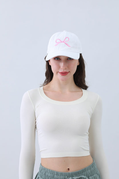 Embroidered Bow Ribbon Baseball Cap – Stylish & Chic??????-Soul Flow Apparel