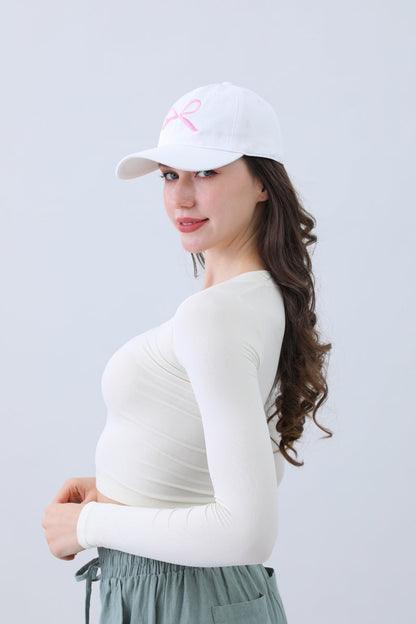 Embroidered Bow Ribbon Baseball Cap – Stylish & Chic??????-Soul Flow Apparel