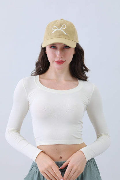 Embroidered Bow Ribbon Baseball Cap – Stylish & Chic??????-Soul Flow Apparel