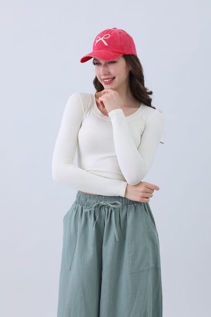 Embroidered Bow Ribbon Baseball Cap – Stylish & Chic??????-Soul Flow Apparel