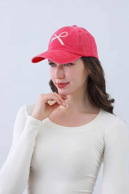 Embroidered Bow Ribbon Baseball Cap – Stylish & Chic??????-Soul Flow Apparel