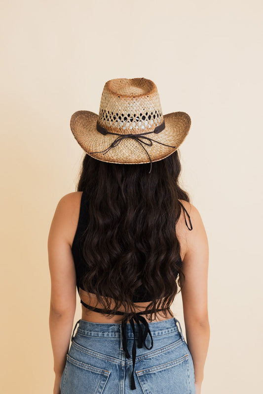 Soul Flow Apparel | Boho Turquoise Crown Burnt Ombre Western Cowgirl Rancher Hat ????