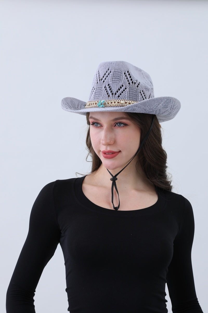 Turquoise Statement Cowboy Hat – Bold Cutout Artistry?????-Soul Flow Apparel