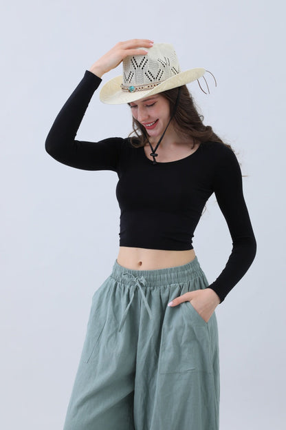 Turquoise Statement Cowboy Hat – Bold Cutout Artistry🌵✨ Leto Collection