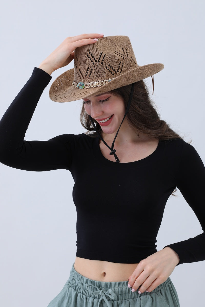 Turquoise Statement Cowboy Hat – Bold Cutout Artistry?????-Soul Flow Apparel