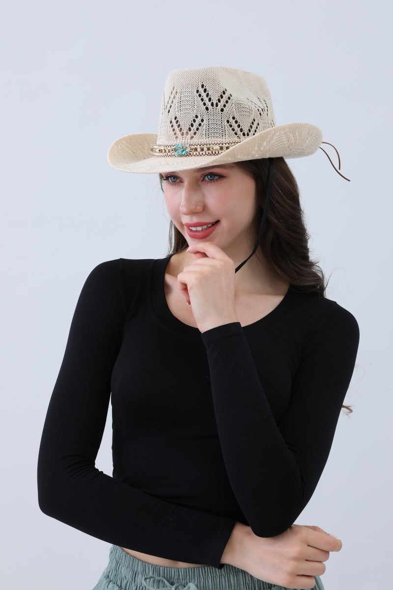 Turquoise Statement Cowboy Hat – Bold Cutout Artistry?????-Soul Flow Apparel