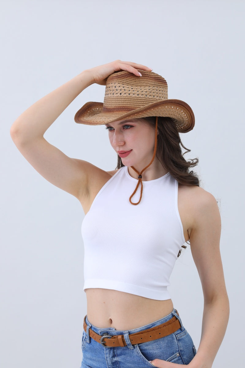 Breathable Braided Cowboy Hat – Earthy & Sun-Ready????????-Soul Flow Apparel