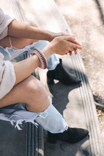 Braided Bamboo and Fabric Bangle Leto Collection